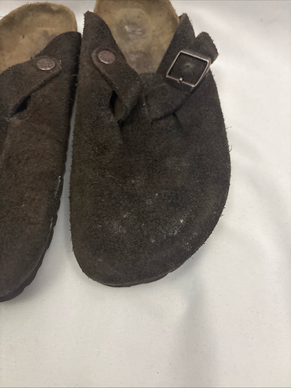 Birkenstock BOSTON SOFT Footbed Slide Clog EU 39 L8 M6 Brown Suede Leather Women - Picture 3 of 16